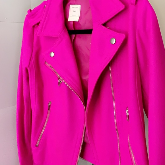 gap hot pink moto jacket